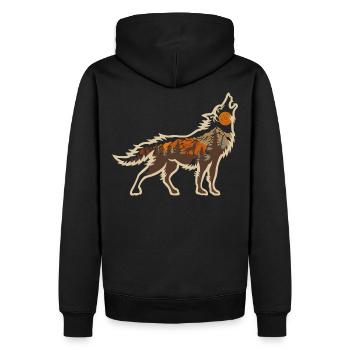 Wolf Natur Naturschutz Wilde Tiere - Männer Premium Bio Hoodie - Schwarz - Hinten - Nico (187cm)