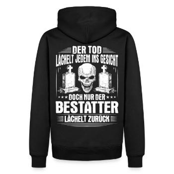Bestatter Totengräber Leichenbestatter Mortician - Männer Premium Bio Hoodie - Schwarz - Hinten - Nico (187cm)