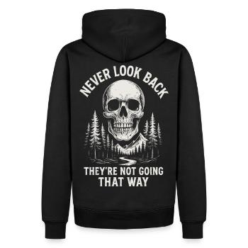 La forêt du crâne ne revient jamais - Sweat à capuche Premium bio Homme - noir - Dos - Nico (187cm)