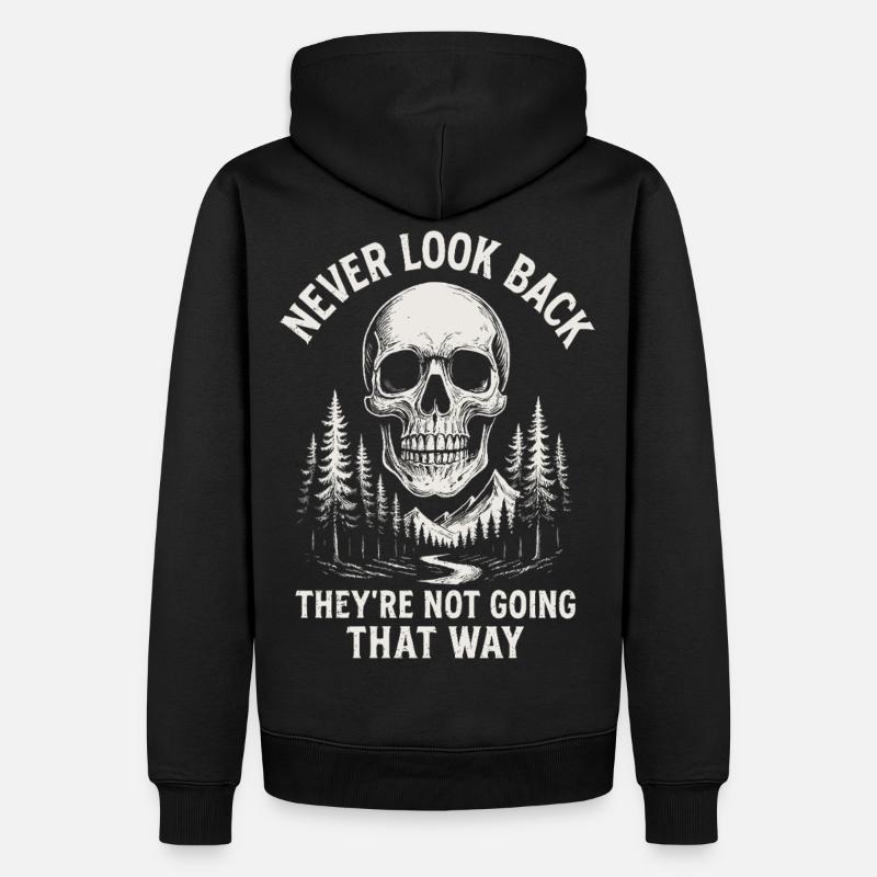 Skull Forest Never Back - Men’s Premium Organic Hoodie - black