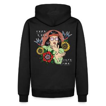 Stay wild Flower child Flowerpower Girl Geschenk - Männer Premium Bio Hoodie - Schwarz - Hinten - Nico (187cm)