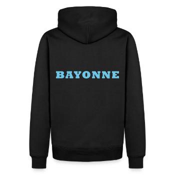 Rugby Bayonne - Sweat à capuche Premium bio Homme - noir - Dos - Nico (187cm)