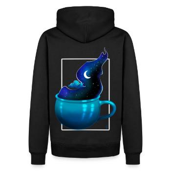 A Cup Of Moonlight - Männer Premium Bio Hoodie - Schwarz - Hinten - Nico (187cm)