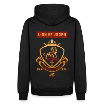 Jesus Christus Ist der Herr Der Löwe von Juda - Männer Premium Bio Hoodie - Schwarz - Hinten - Nico (187cm)
