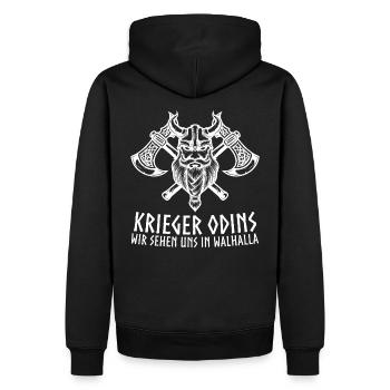 Odin Viking Wikinger - Männer Premium Bio Hoodie - Schwarz - Hinten - Nico (187cm)