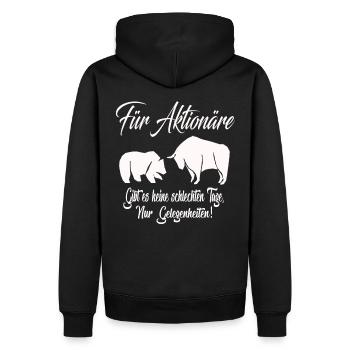 Aktien Börse WallStreet Investieren Investor - Männer Premium Bio Hoodie - Schwarz - Hinten - Nico (187cm)