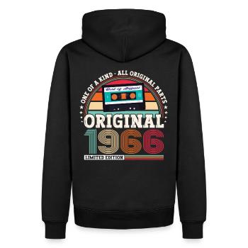 Original August 1966 56. Geburtstag Geschenk Fun - Männer Premium Bio Hoodie - Schwarz - Hinten - Nico (187cm)