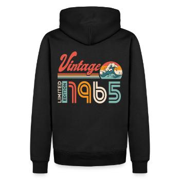 1965 Anniversaire Cadeau Né en 1965 - Sweat à capuche Premium bio Homme - noir - Dos - Nico (187cm)