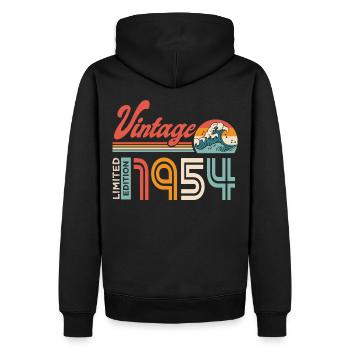 1954 Geburtstagsgeschenk Jahrgang 1954 - Männer Premium Bio Hoodie - Schwarz - Hinten - Nico (187cm)