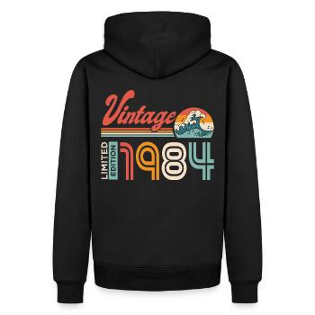 1984 Geburtstagsgeschenk Jahrgang 1984 - Männer Premium Bio Hoodie - Schwarz - Hinten - Nico (187cm)