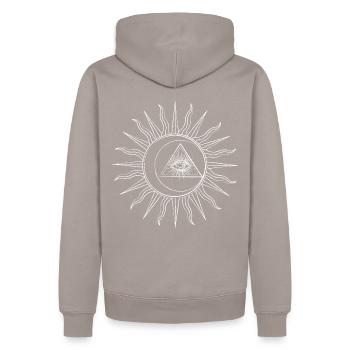 Moon Spell - Sweat à capuche Premium bio Homme - taupe - Dos - Nico (187cm)