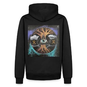 Tree of life - Baum des Lebens - Männer Premium Bio Hoodie - Schwarz - Hinten - Nico (187cm)