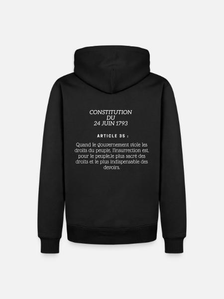 Constitution 24 juin 1793 - Sweat à capuche Premium bio Homme - noir