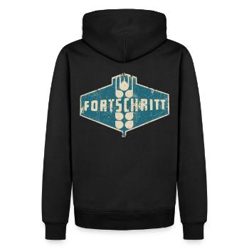 LPG - FORTSCHRITT DDR Retro IFA - Männer Premium Bio Hoodie - Schwarz - Hinten - Nico (187cm)