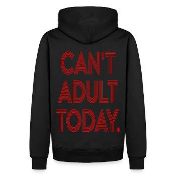 "Can't Adult Today" Modernes minimalistisches Design - Männer Premium Bio Hoodie - Schwarz - Hinten - Nico (187cm)