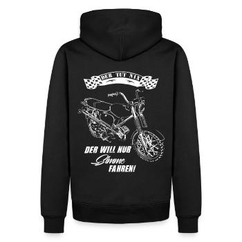 DER TUT NIX - DER WILL NUR SIMME FAHREN - Männer Premium Bio Hoodie - Schwarz - Hinten - Nico (187cm)