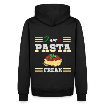 Pasta Fan Nudeln Raman Spaghetti Bolognese Italien - Männer Premium Bio Hoodie - Schwarz - Hinten - Nico (187cm)