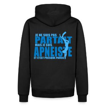 apnée plongée plongeur apnéiste - Sweat à capuche Premium bio Homme - noir - Dos - Nico (187cm)