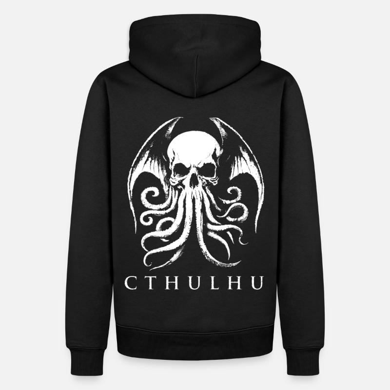Cthulhu Gothic Skull - Sweat à capuche Premium bio Homme - noir