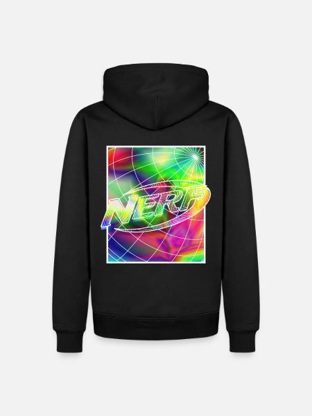 Nerf Rainbow Square Logo - Men’s Premium Organic Hoodie - black