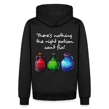 There's A Potion For Everything - light - Men’s Premium Organic Hoodie - black - Back - Nico (187cm)