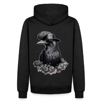 Corbeau steampunk - Sweat à capuche Premium bio Homme - noir - Dos - Nico (187cm)