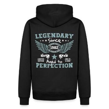 Légendaire depuis 1982 40ème cadeau d’anniversaire - Sweat à capuche Premium bio Homme - noir - Dos - Nico (187cm)