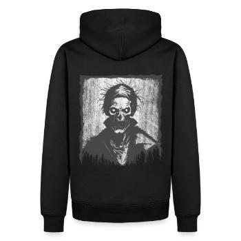 Gruseliger Zombie Böse - Männer Premium Bio Hoodie - Schwarz - Hinten - Nico (187cm)
