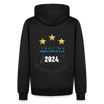 ENDLICH RUHESTAND - Männer Premium Bio Hoodie - Schwarz - Hinten - Nico (187cm)