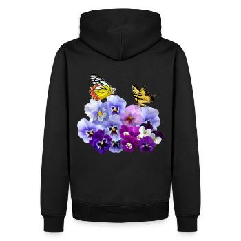 Belle-mère avec papillons jaunes - Sweat à capuche Premium bio Homme - noir - Dos - Nico (187cm)
