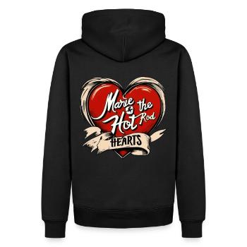 Marie et les cœurs Hot Rod - Sweat à capuche Premium bio Homme - noir - Dos - Nico (187cm)