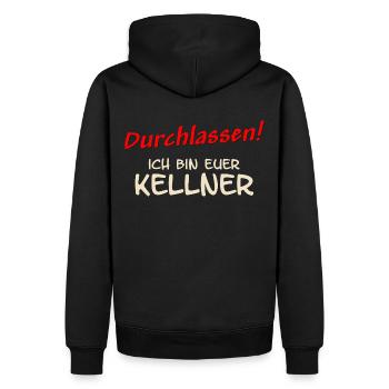 durchlassen - ich bin euer Kellner - Männer Premium Bio Hoodie - Schwarz - Hinten - Nico (187cm)