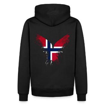 Norwegen Flagge - Männer Premium Bio Hoodie - Schwarz - Hinten - Nico (187cm)