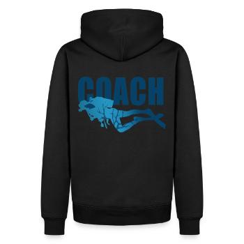 Trainer Tauchtauchen Tauchen - Männer Premium Bio Hoodie - Schwarz - Hinten - Nico (187cm)