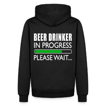 Beer lover Biertringer Funny toast - Men’s Premium Organic Hoodie - black - Back - Nico (187cm)