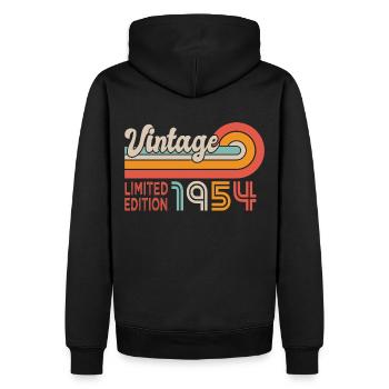 1954 Geburtstag Jahrgang 1954 - Männer Premium Bio Hoodie - Schwarz - Hinten - Nico (187cm)