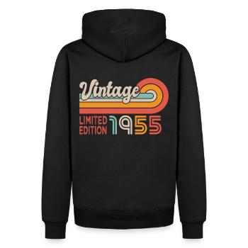 1955 anniversaire Né en 1955 - Sweat à capuche Premium bio Homme - noir - Dos - Nico (187cm)