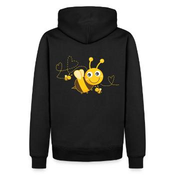 Bienen Bienen Biene Glückliche Biene - Männer Premium Bio Hoodie - Schwarz - Hinten - Nico (187cm)