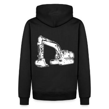 Bagger Baggerfahrer Baustelle - Männer Premium Bio Hoodie - Schwarz - Hinten - Nico (187cm)