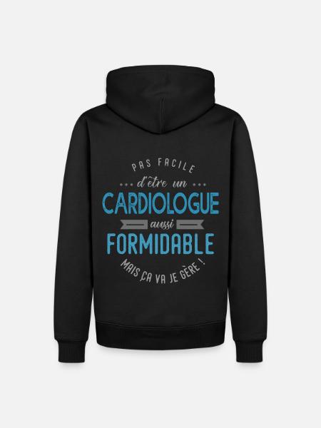 cardiologue formidable - Sweat à capuche Premium bio Homme - noir
