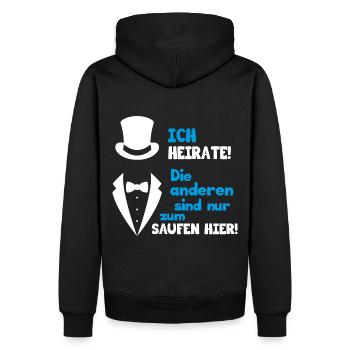 Bräutigam Polterabend Hochzeit JGA - Männer Premium Bio Hoodie - Schwarz - Hinten - Nico (187cm)