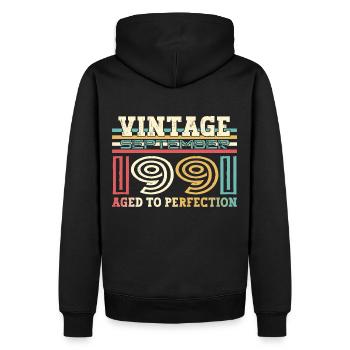 Septembre Né 1991 31ème anniversaire Cadeau - Sweat à capuche Premium bio Homme - noir - Dos - Nico (187cm)