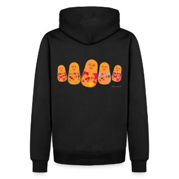 Vielfalt genießen Buddha - Männer Premium Bio Hoodie - Schwarz - Hinten - Nico (187cm)