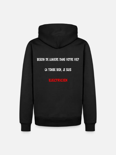vêtements électriciens humour cadeau - Sweat à capuche Premium bio Homme - noir