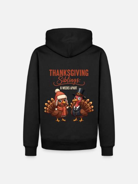 Thanksgiving Siblings - Men’s Premium Organic Hoodie - black