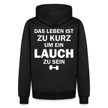 Culturiste sort - Sweat à capuche Premium bio Homme - noir - Dos - Nico (187cm)