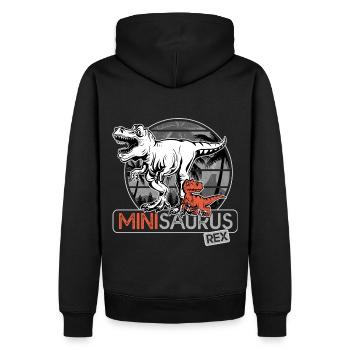 Minisaurus rex Cadeau garçon dinosaure - Sweat à capuche Premium bio Homme - noir - Dos - Nico (187cm)
