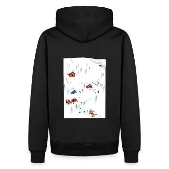 Le Père Noël skieur - Sweat à capuche Premium bio Homme - noir - Dos - Nico (187cm)