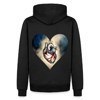 Heart of glass - Men’s Premium Organic Hoodie - black - Back - Nico (187cm)
