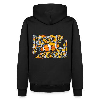 Clown fish nemo bottom océean orange yellow - Men’s Premium Organic Hoodie - black - Back - Nico (187cm)